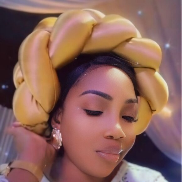 HANDMADE Giant Braided African TURBAN Made in Nigeria HIGH Quality - Picture 4 of 5